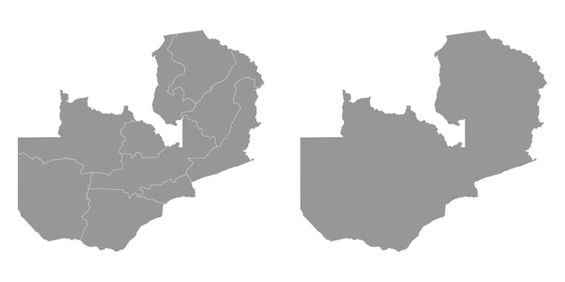 Plik wektorowy mapa zambii z podziałami administracyjnymi ilustracja wektorowa