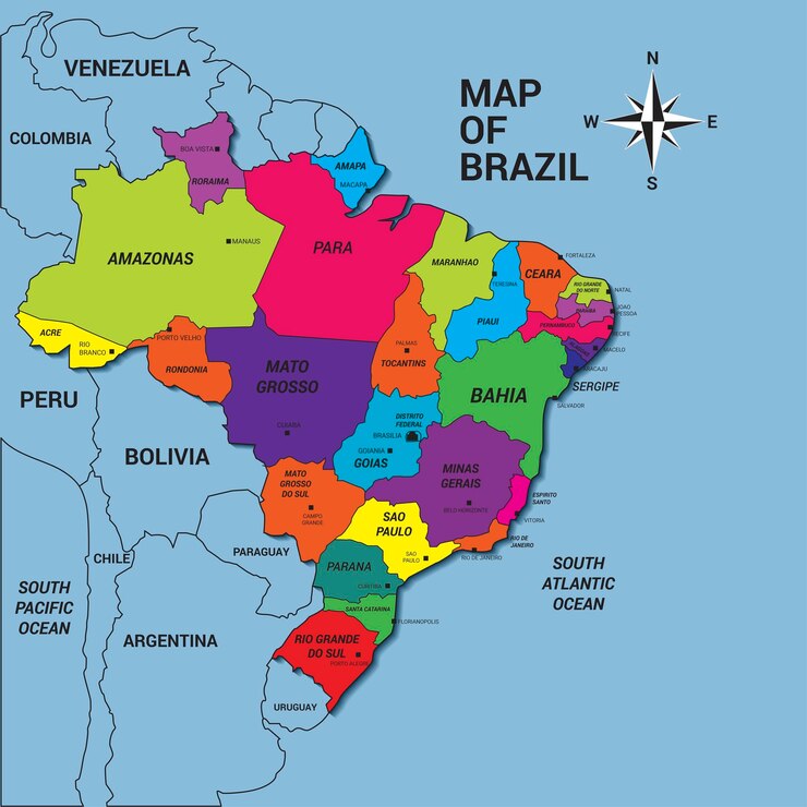 Mapę kraju Vectey_Brazil_WK0123