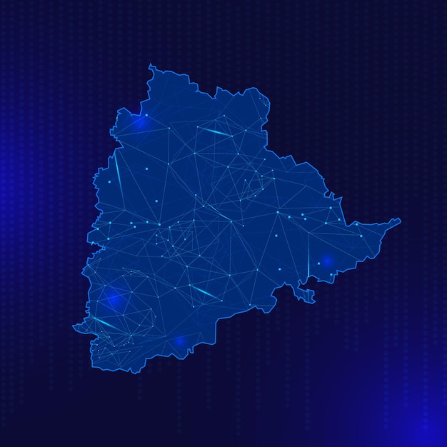 Plik wektorowy mapę techniczną telangana