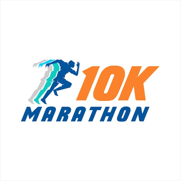 Maraton 10k Run Vector Sylwetka Logo