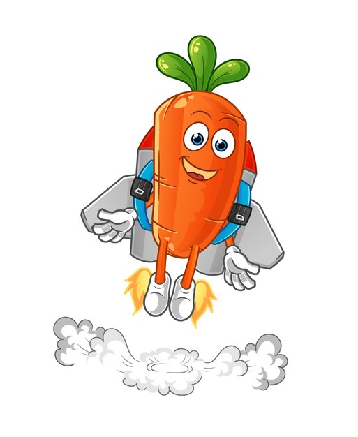 Marchewka z maskotką jetpack.