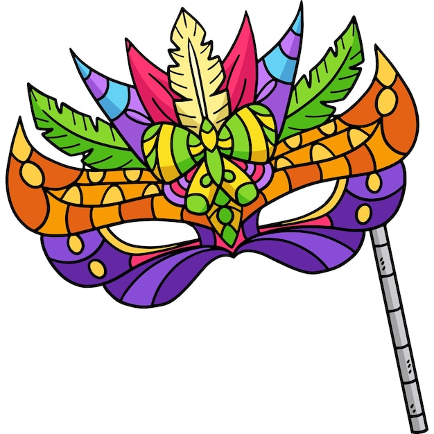 Plik wektorowy mardi gras maska kreskówka kolorowe clipart