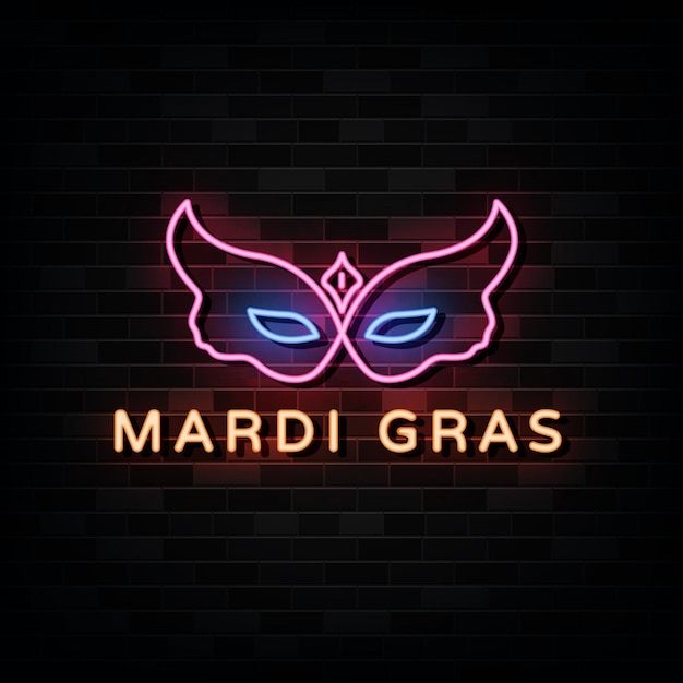 Plik wektorowy mardi gras neon.