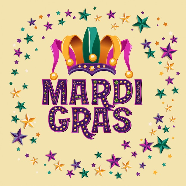 Plik wektorowy mardi gras z jester hat i star