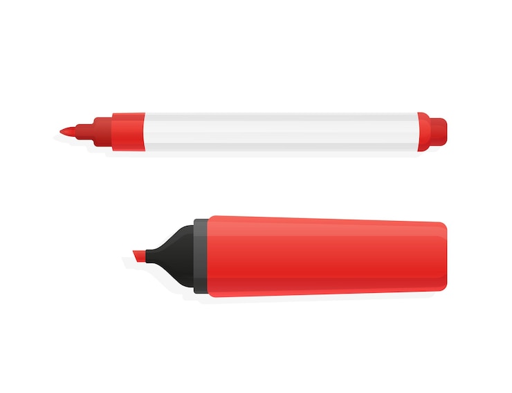 Wektor marker w stylu płaski na białym tle projekt ilustracji wektorowych
