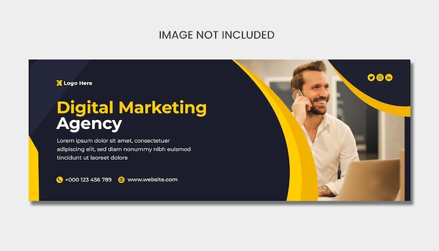 Marketing cyfrowy szablon okładki na Facebooka i okładkę