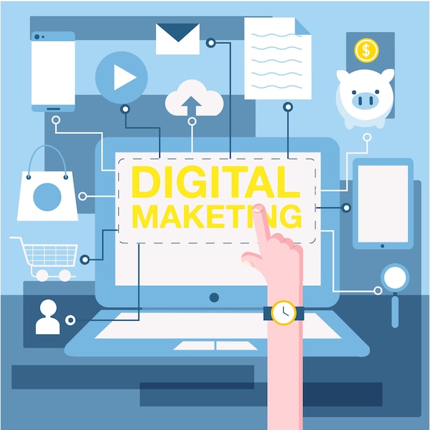 marketing cyfrowy tło element biznesowy wystrój