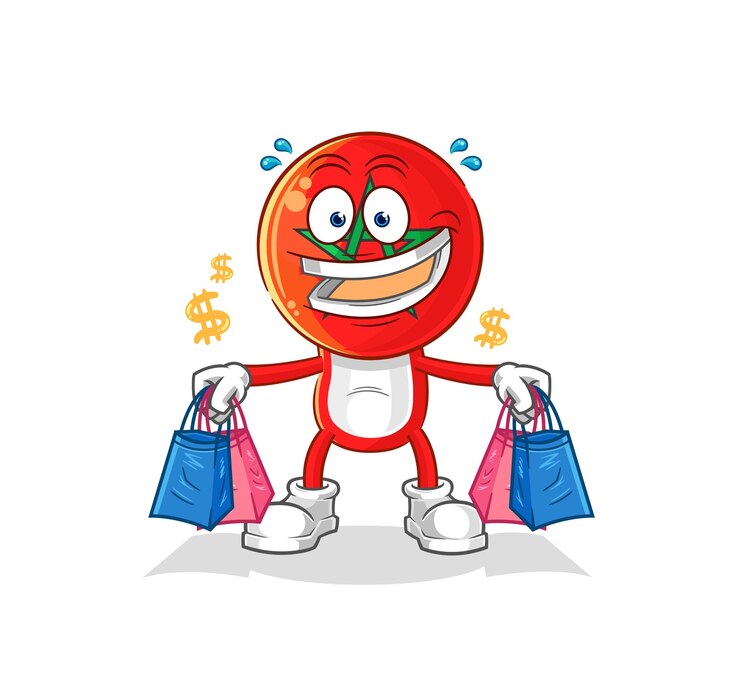 Wektor maroko shoping maskotka kreskówka wektor