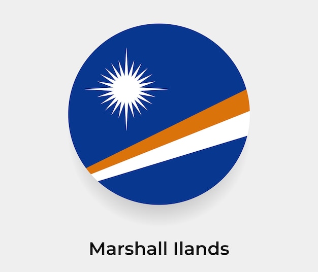 Marshall Island flaga bańka koło okrągły kształt ikona ilustracja wektorowa