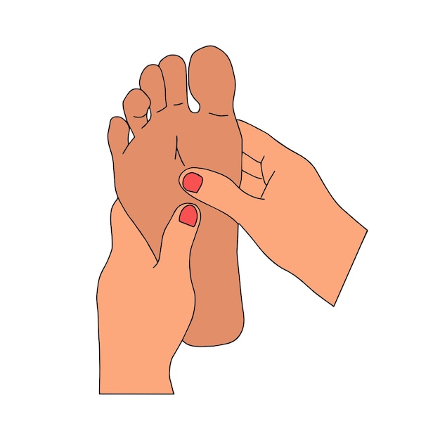 Plik wektorowy masaż stóp wektor ilustracja ręcznie rysowane doodle masaż