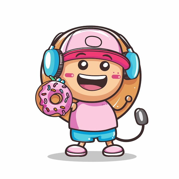 Plik wektorowy mascot_illustration_of_donuts_as_a_customer_service
