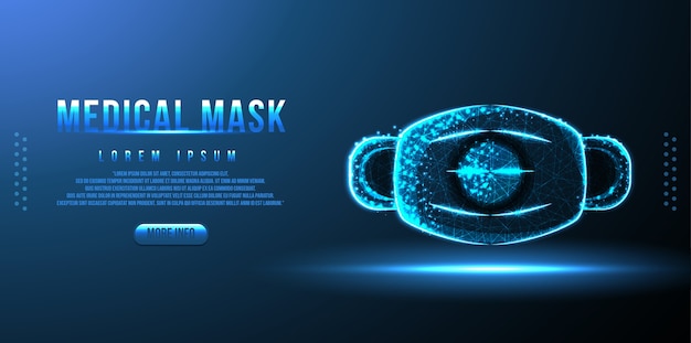 Maska Medyczna Low Poly Wireframe