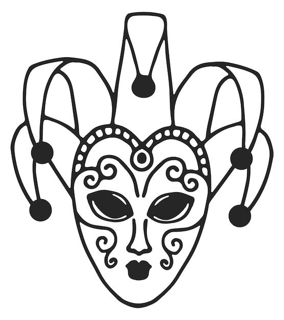 Maska Teatralna Tradycyjny Rysunek Linii Akcesoriów Vintage