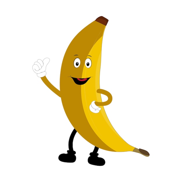 Maskotka bananowa postać z kreskówki owoców emotikon postać z rysunków kreskówki szczęśliwa maskotka banana