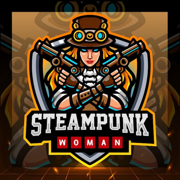 Maskotka Dziewczyny Steampunk. Projektowanie Logo Esport