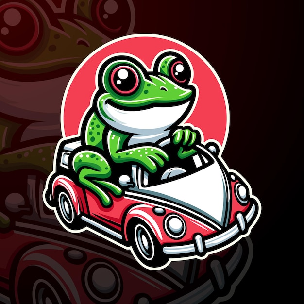 Maskotka Frog Enjoy Driving Car