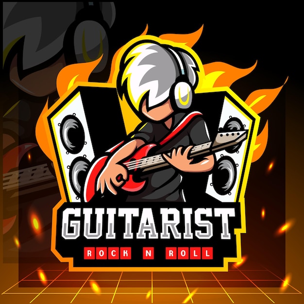 Maskotka Gitarzysta. Projektowanie Logo Esport