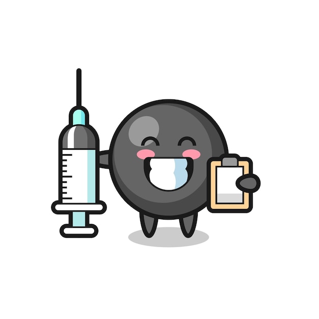 Maskotka ilustracja symbol kropki jako lekarz