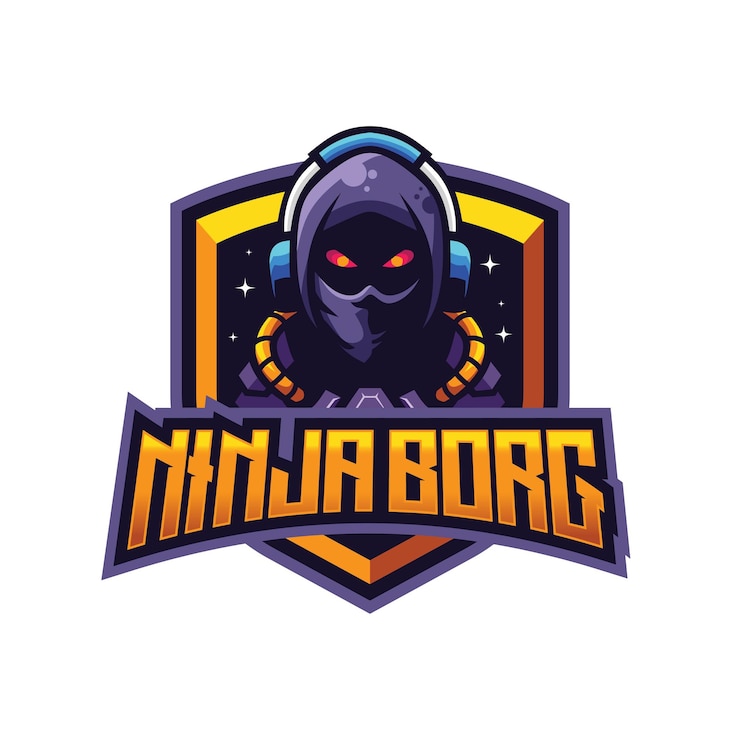 Wektor maskotka logo ninja borg