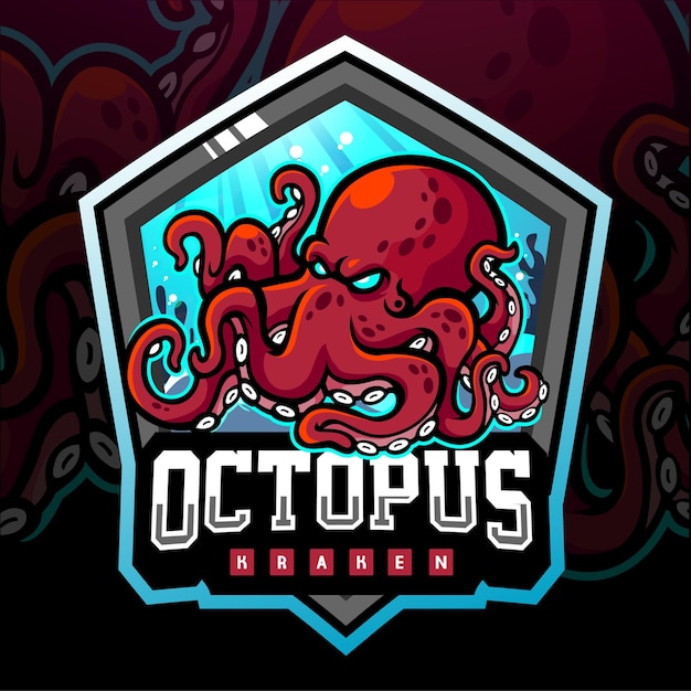 Maskotka Octopus Kraken. Logo Esport