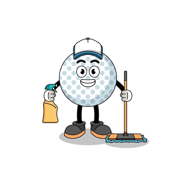 Maskotka Postaci Piłki Golfowej Jako Usługi Sprzątania