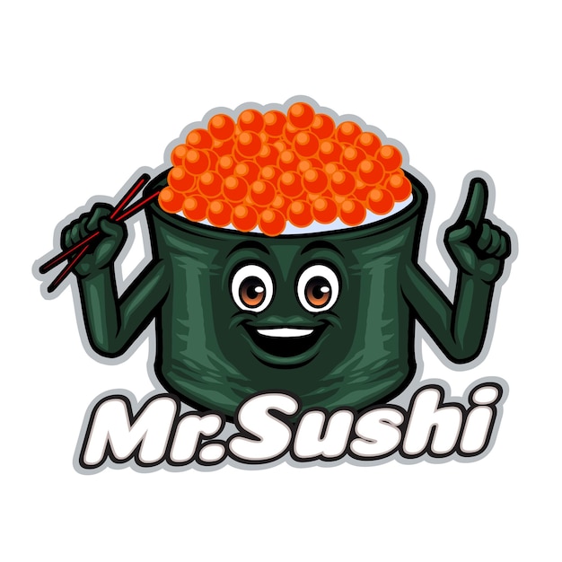 Plik wektorowy maskotka sushi