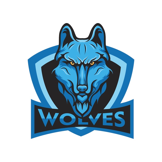 Maskotka Wilkołak Logo Głowy Drużyny Sportowej