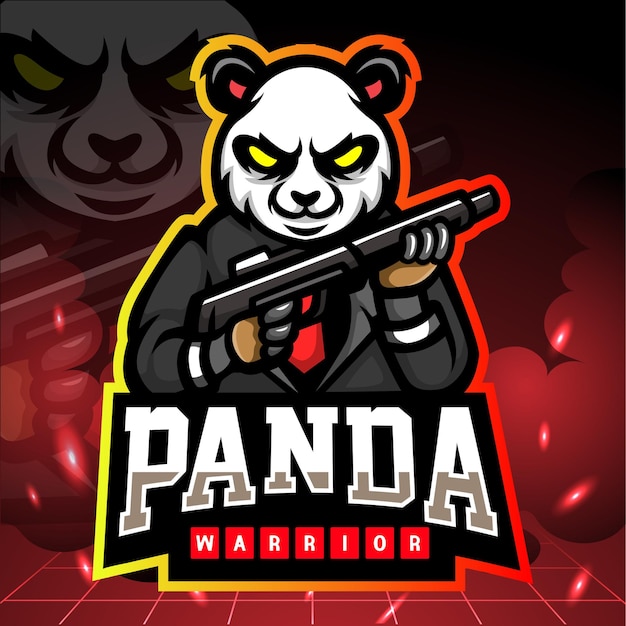 Maskotka Wojownik Panda. Logo Esport