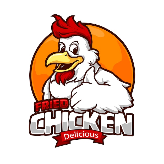 Maskotka Z Kurczaka Na Logo Restauracji Fast Foodów
