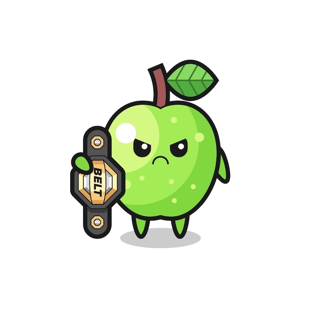 Maskotka Zielone Jabłko Jako Zawodnik Mma Z Pasem Mistrza