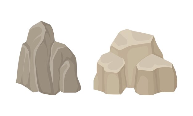 Massive Boulder i Cobble jako zestaw wektorów fragmentów skał