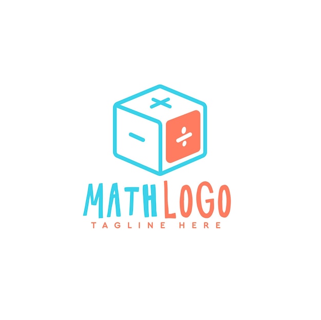 Matematyczne Logo Wektorowe Z Symbolem Matematycznym W Kości Nadaje Się Do Logo Ucznia Edukacji I Kursu Matematyki