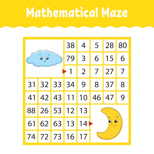 Matematyczny Kolorowy Labirynt Kwadratowy.