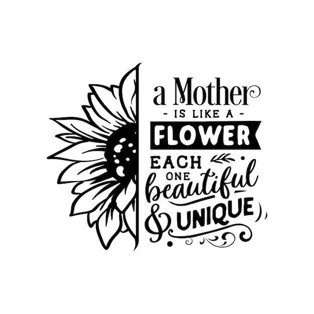 Plik wektorowy matka jest jak kwiat cytuje napis typografii na projekt koszulki
