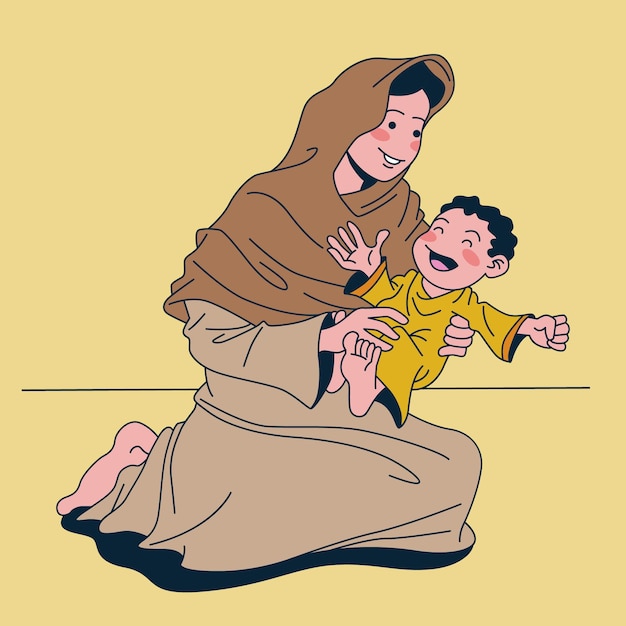 Plik wektorowy matka trzyma jej dziecko