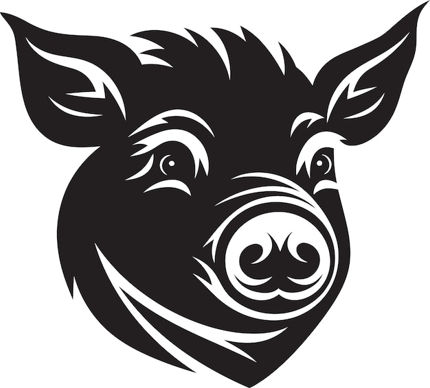 Plik wektorowy matte midnight stylish pig vector artshadowy silhouettes dark pig ilustracja