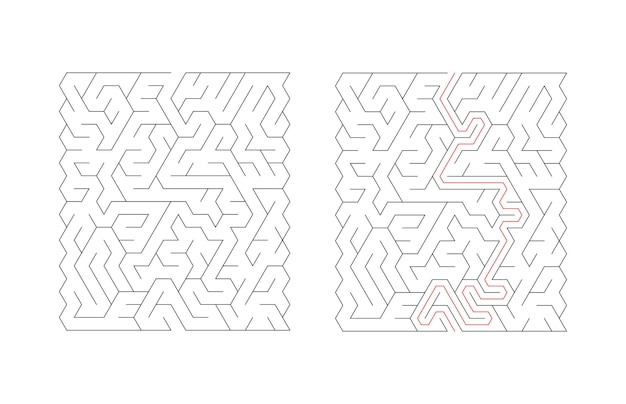 Maze Puzzle Game Book Page Zabawa i wyzwanie dla wszystkich grup wiekowych