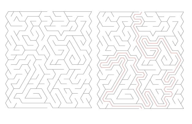 Maze Puzzle Game Book Page Zabawa i wyzwanie dla wszystkich grup wiekowych