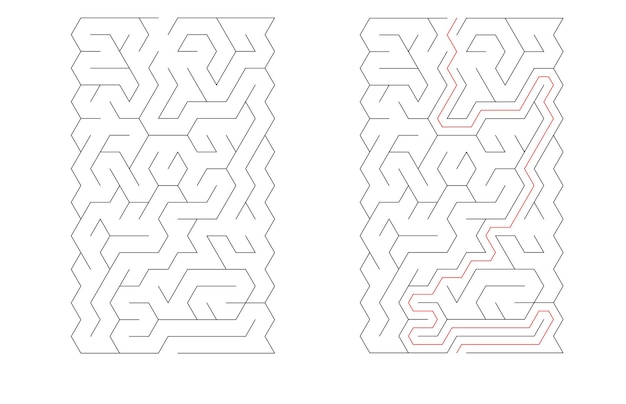 Maze Puzzle Game Book Page Zabawa i wyzwanie dla wszystkich grup wiekowych
