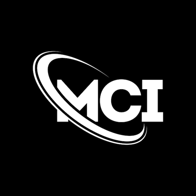 MCI logo MCI litery MCI logo litery inicjały MCI logo powiązane z okręgiem i dużymi literami monogram logo MCI typografia dla biznesu technologicznego i marki nieruchomości