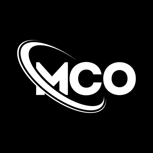 MCO logo MCO litery MCO logo litery inicjały MCO logo połączone z okręgiem i dużymi literami monogram logo MCO typografia dla biznesu technologicznego i marki nieruchomości