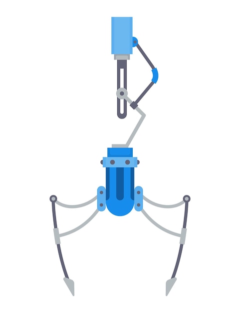 Mechaniczny chwytak z pazurami Mechaniczny chwyt z robotem Ramię haky do gier zręcznościowych dla nagród Mechanizmy technologiczne do transferu towarów Chwyt z robotem w fabryce Ilustracja wektorowa