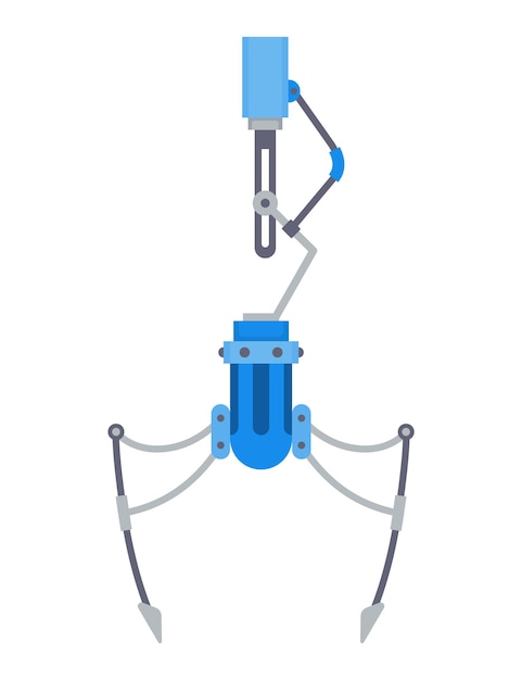 Plik wektorowy mechaniczny chwytak z pazurami mechaniczny chwyt z robotem ramię haky do gier zręcznościowych dla nagród mechanizmy technologiczne do transferu towarów chwyt z robotem w fabryce ilustracja wektorowa