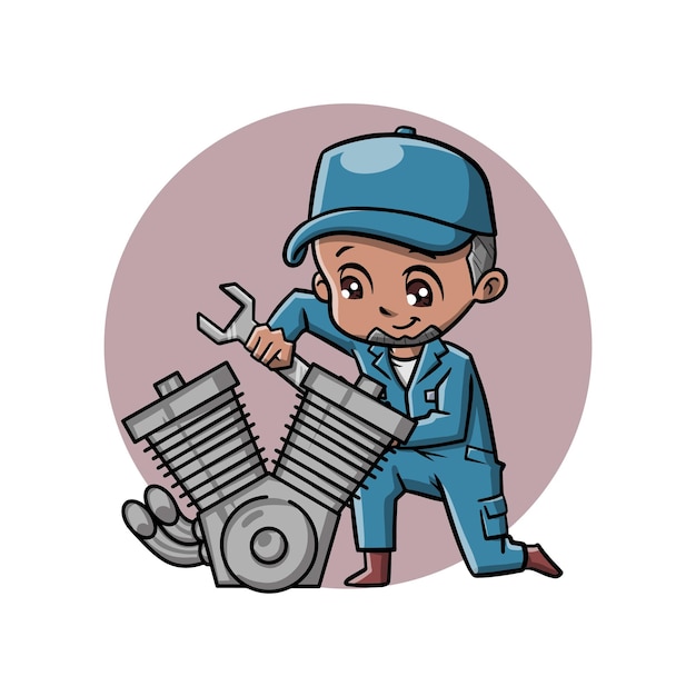 Mechanik Śliczna postać z kreskówki