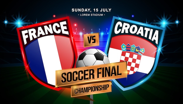 Mecz Finałowy Piłki Nożnej Między Francją I Chorwacją