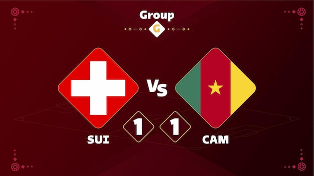 Plik wektorowy mecz katar 2022 szwajcaria vs kamerun