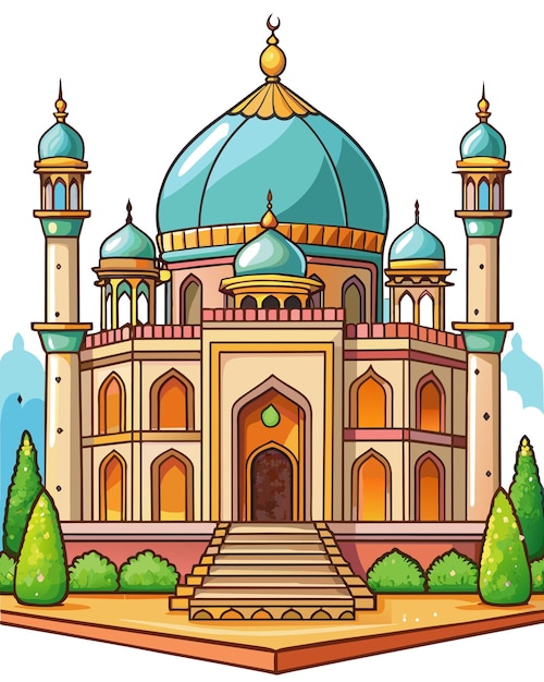 Meczet 3d Cartoon Buliding