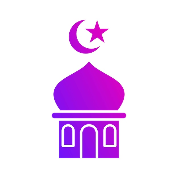 Meczet Gradient Ikona Przycisk Wektor Ilustracja