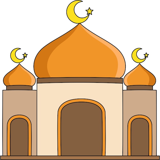 Plik wektorowy meczet kreskówka kolorowy ilustracja clipart