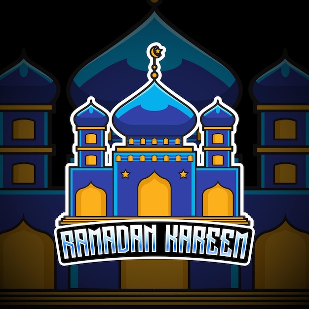 Meczet Ramadan Kareem Esport Ikona Znaku Logo